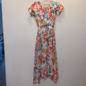 Junie Blake floral short sleeve maxi dress